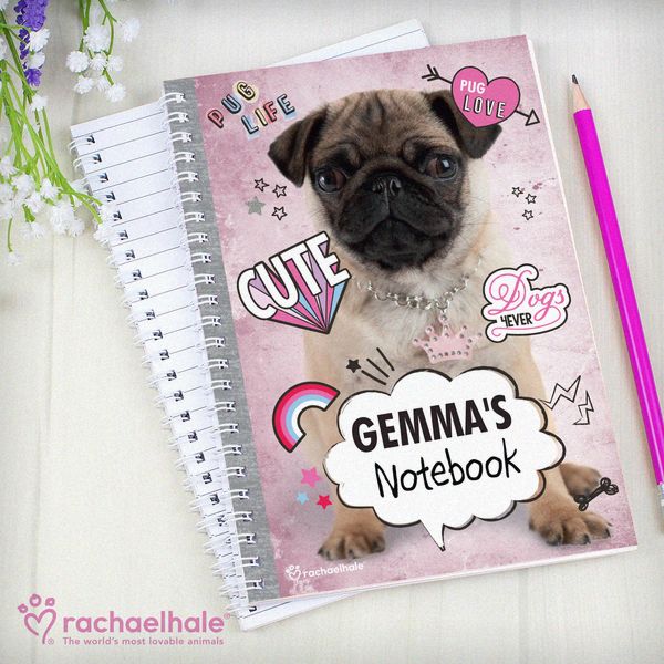 Modal Additional Images for Personalised Rachael Hale Doodle Pug A5 Notebook