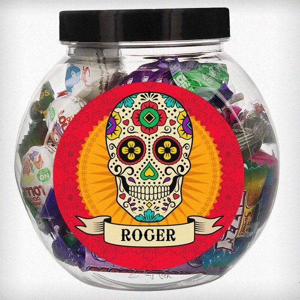 (image for) Personalised Sugar Skull Sweet Jar - Click Image to Close