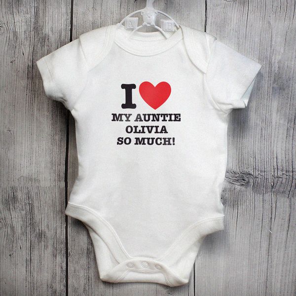 (image for) Personalised I HEART 0-3 Months Baby Vest - Click Image to Close