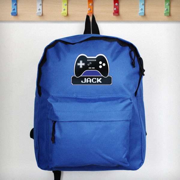 (image for) Personalised Gaming Blue Backpack - Click Image to Close