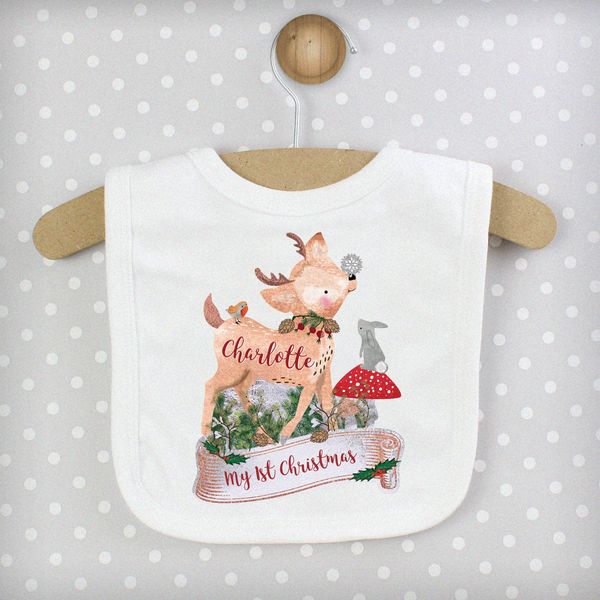 (image for) Personalised Festive Fawn Bib - Click Image to Close