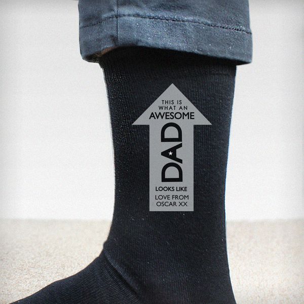 (image for) Personalised Awesome Dad Men's Socks - Click Image to Close