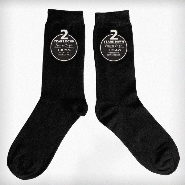 (image for) Personalised 2nd Anniversary Mens Socks - Click Image to Close
