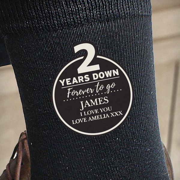 (image for) Personalised 2nd Anniversary Mens Socks - Click Image to Close