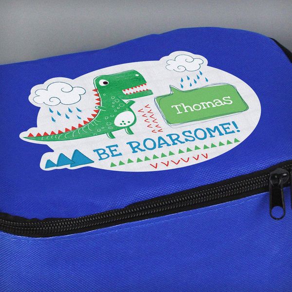 Modal Additional Images for Personalised 'Be Roarsome' Dinosaur Lunch Bag
