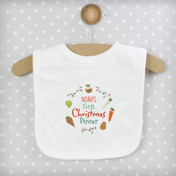 Modal Additional Images for Personalised 'First Christmas Dinner' Bib