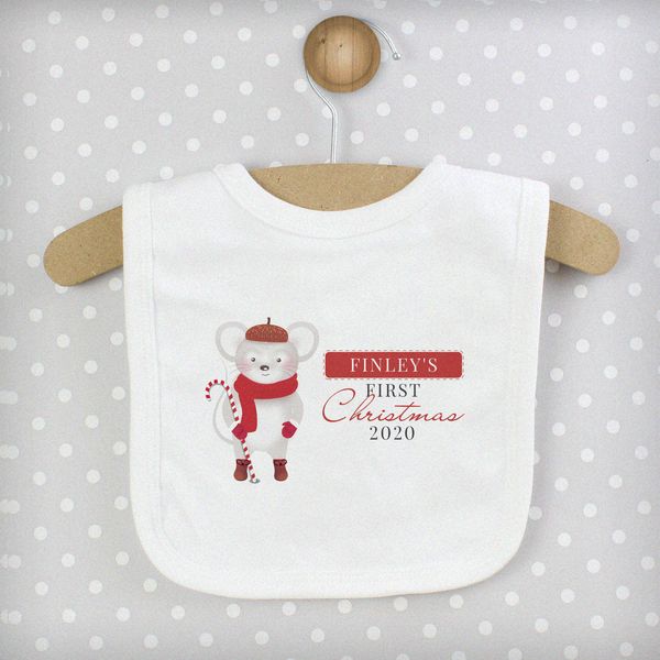 Modal Additional Images for Personalised '1st Christmas' Mouse Bib