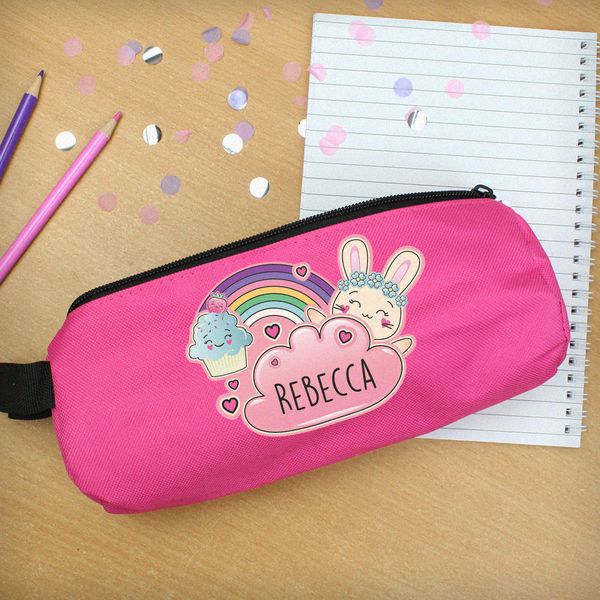Modal Additional Images for Personalised Cute Bunny Pink Pencil Case