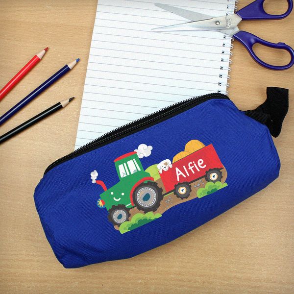 Modal Additional Images for Personalised Tractor Blue Pencil Case