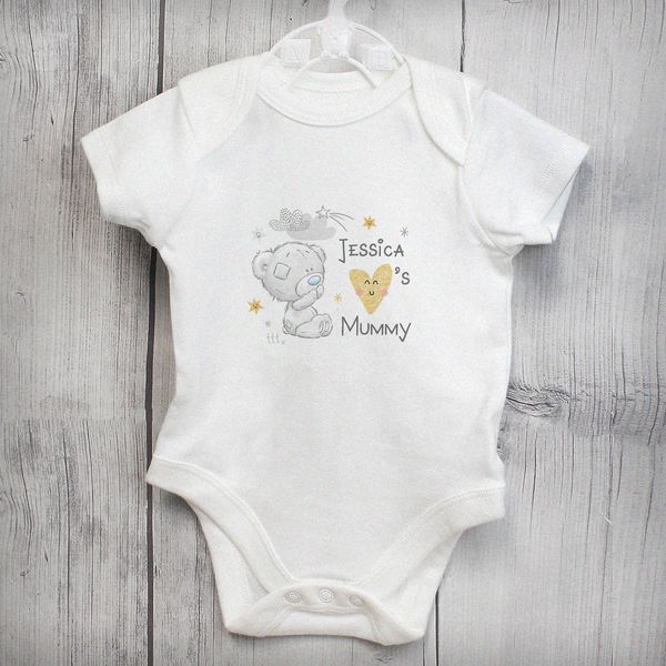 (image for) Personalised Tiny Tatty Teddy I Heart 0-3 Months Baby Vest - Click Image to Close