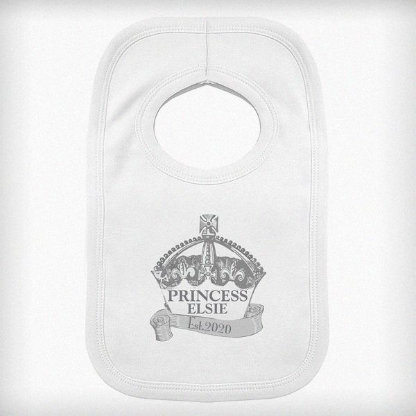 Modal Additional Images for Personalised Royal Crown Bib