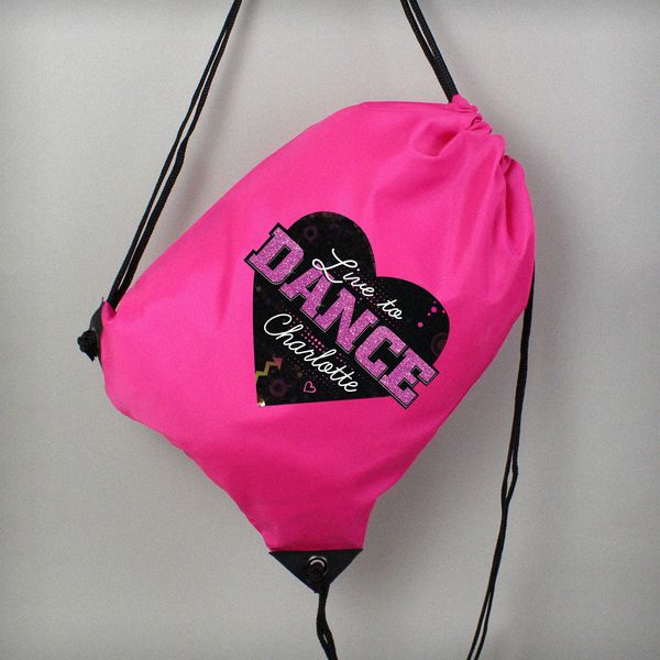 (image for) Personalised 'Live to Dance' Pink Kit Bag - Click Image to Close
