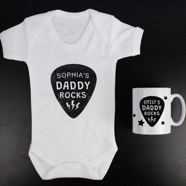 Modal Additional Images for Personalised Daddy Rocks 0-3 Months Baby Vest