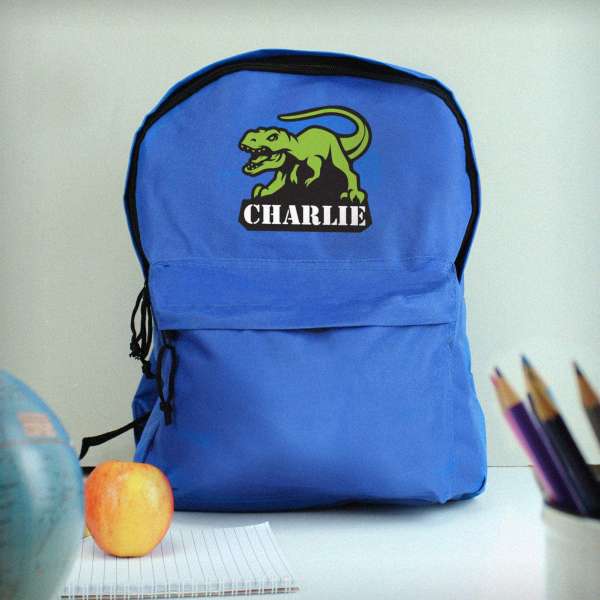(image for) Personalised Dinosaur Blue Backpack - Click Image to Close