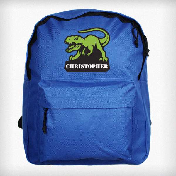 Modal Additional Images for Personalised Dinosaur Blue Backpack