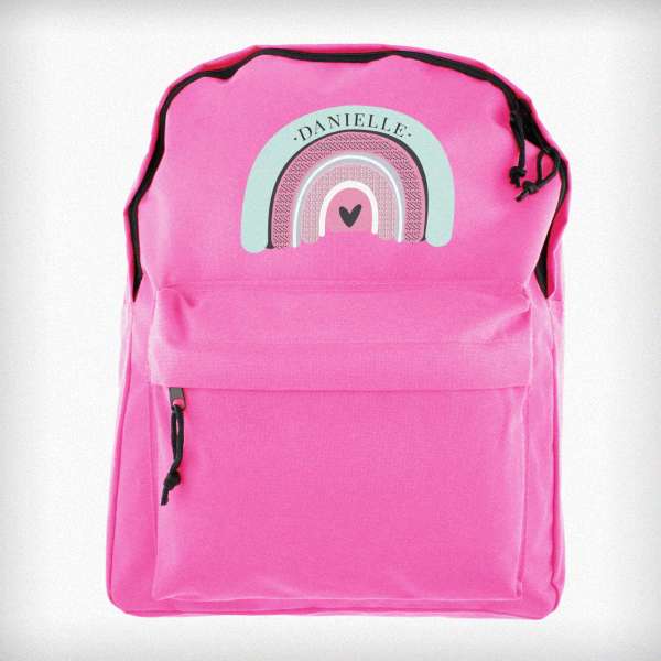 Modal Additional Images for Personalised Rainbow Pink Backpack