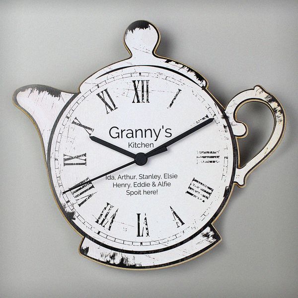 Modal Additional Images for Personalised Teapot Shape Wooden Clock