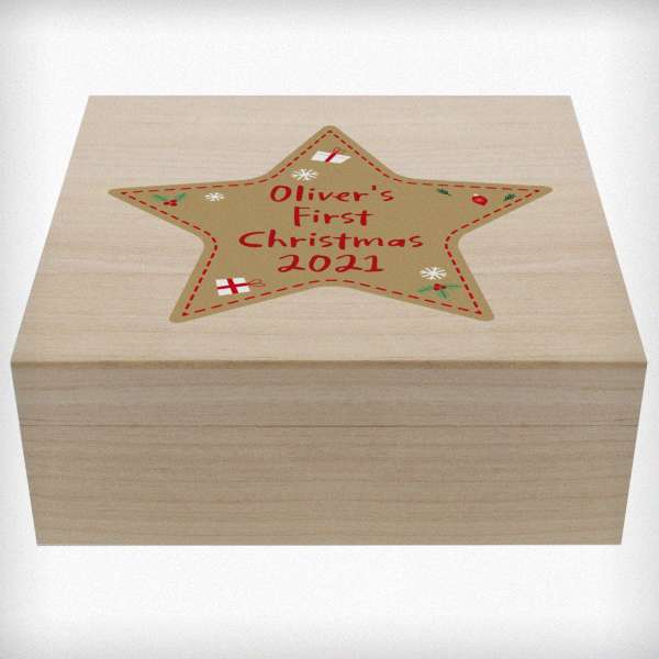 (image for) Personalised Christmas Large Wooden Keepsake Box - Click Image to Close