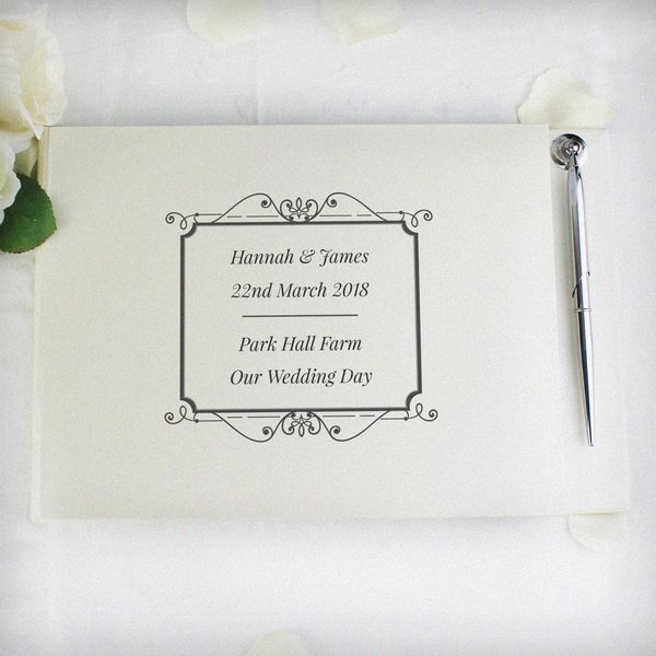 (image for) Personalised Black Guest Book & Pen - Click Image to Close