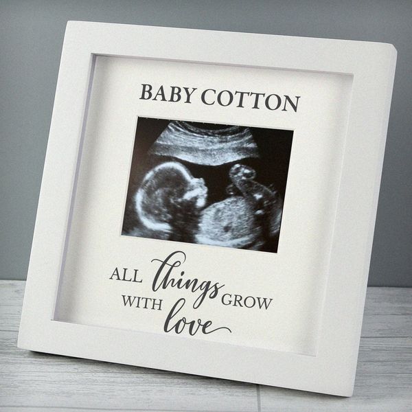 (image for) Personalised 'All Things Grow' 4 x 3 Baby Scan Frame - Click Image to Close