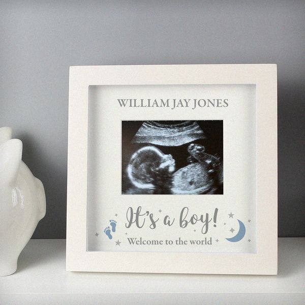 Modal Additional Images for Personalised 'It's A Boy' 4 x 3 Baby Scan Frame
