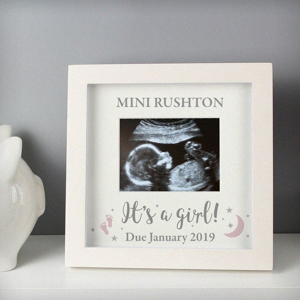 (image for) Personalised 'It's A Girl' 4 x 3 Baby Scan Frame - Click Image to Close