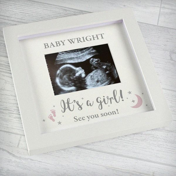 Modal Additional Images for Personalised 'It's A Girl' 4 x 3 Baby Scan Frame