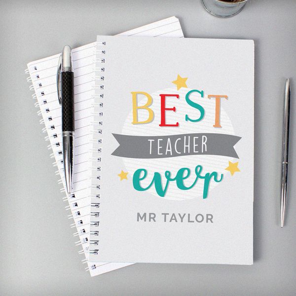 Modal Additional Images for Personalised 'Best Teacher Ever' A5 Notebook