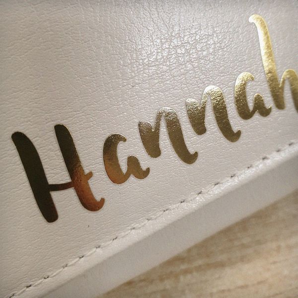 Modal Additional Images for Personalised Gold Name Cream Purse