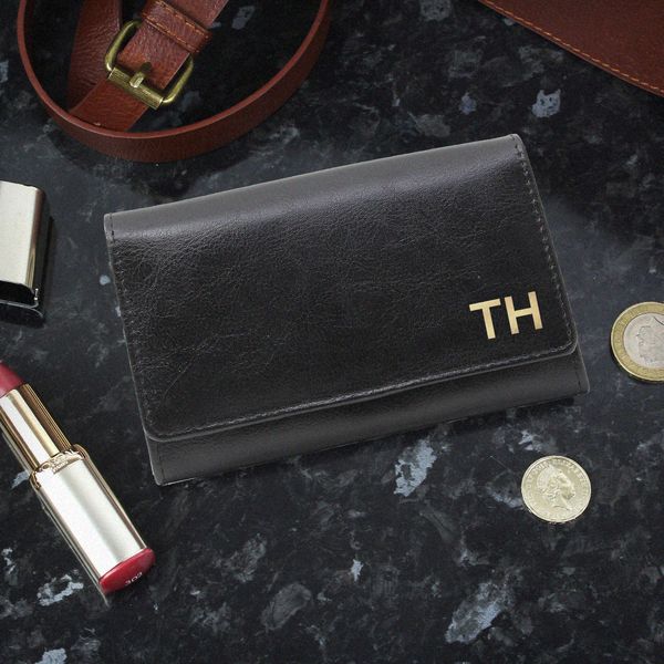 (image for) Personalised Gold Initials Black Purse