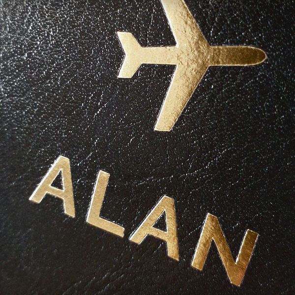 Modal Additional Images for Personalised Gold Name Passport Holders Set