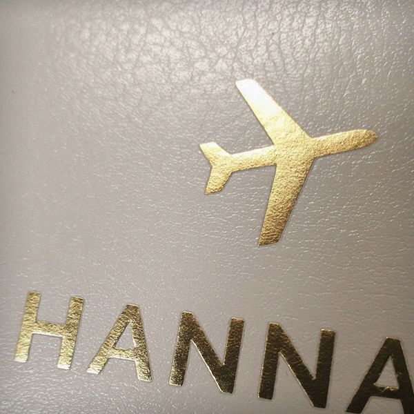 Modal Additional Images for Personalised Gold Name Cream Passport Holder