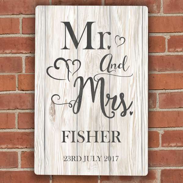 (image for) Personalised Mr & Mrs Metal Sign - Click Image to Close