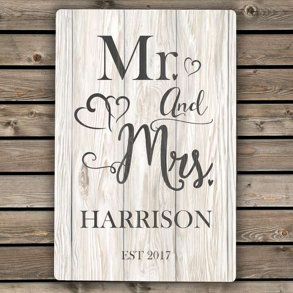 (image for) Personalised Mr & Mrs Metal Sign - Click Image to Close