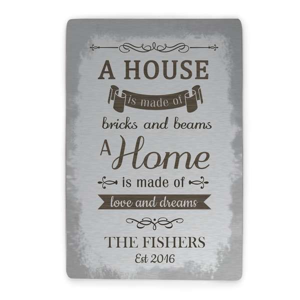 (image for) Personalised 'A House Is Made Of...' Metal Sign - Click Image to Close