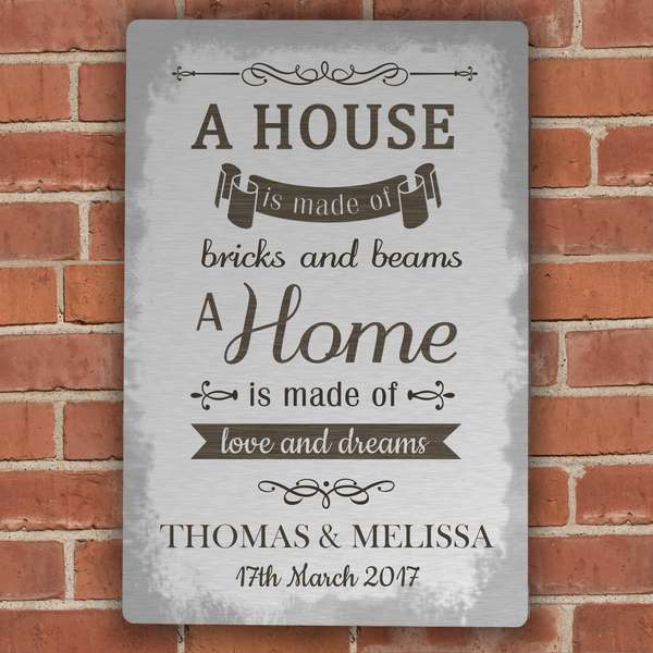 Modal Additional Images for Personalised 'A House Is Made Of...' Metal Sign