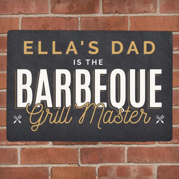 (image for) Personalised BBQ Grill Master Metal Sign - Click Image to Close