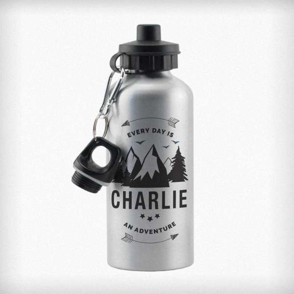 (image for) Personalised Adventure Silver Drinks Bottle - Click Image to Close