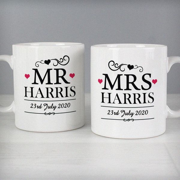 (image for) Personalised Mr & Mrs Mug Set - Click Image to Close