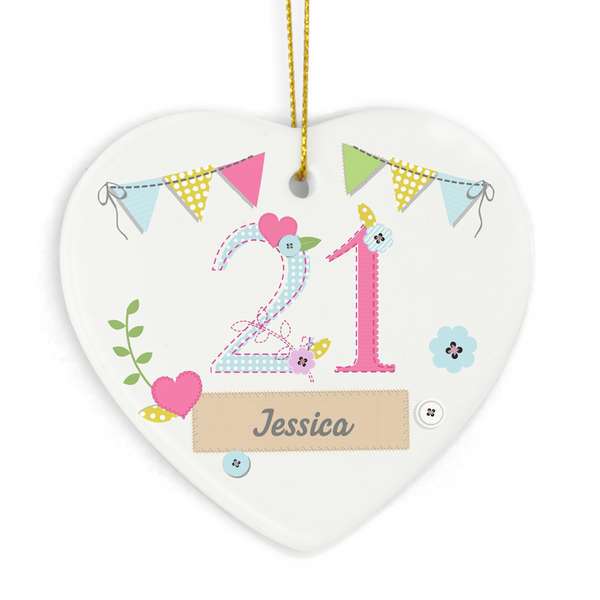 (image for) Personalised Birthday Craft Ceramic Heart - Click Image to Close