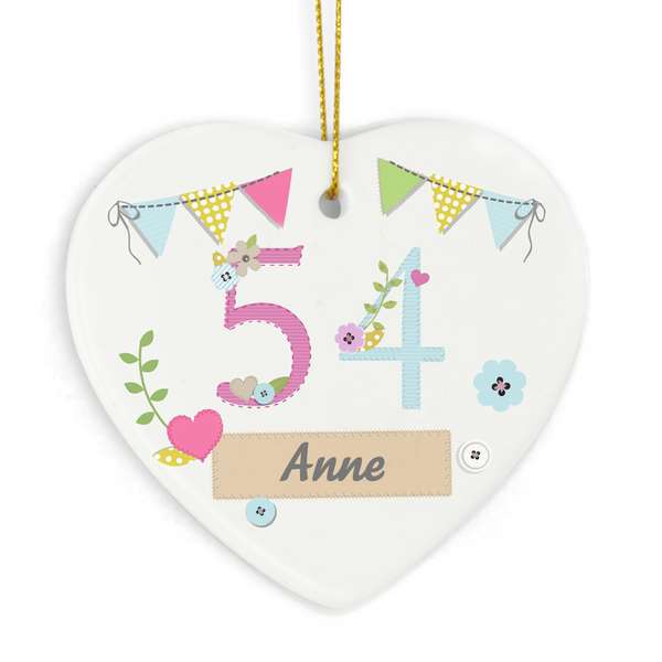 (image for) Personalised Birthday Craft Ceramic Heart - Click Image to Close