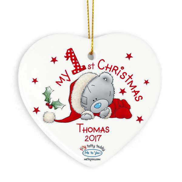 Modal Additional Images for Personalised Me to You My 1st Christmas Ceramic Heart Decoration
