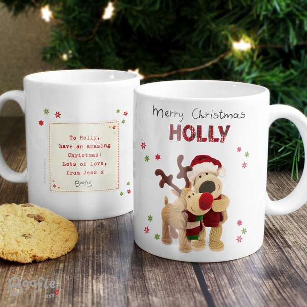 (image for) Personalised Boofle Christmas Reindeer Mug - Click Image to Close
