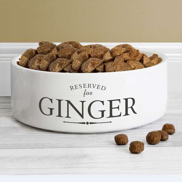 (image for) Personalised Reserved For 14cm Medium White Pet Bowl - Click Image to Close