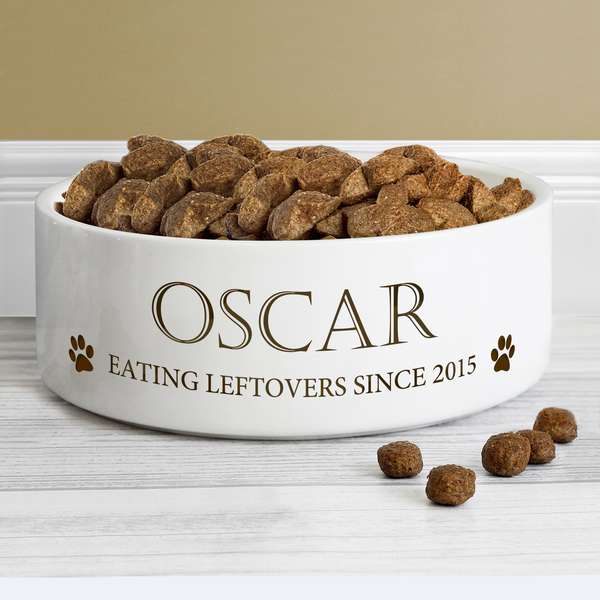 Modal Additional Images for Personalised Paws 14cm Medium White Pet Bowl
