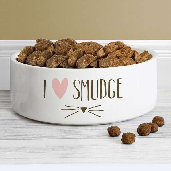 Modal Additional Images for Personalised Cat Features 14cm Medium White Pet Bowl