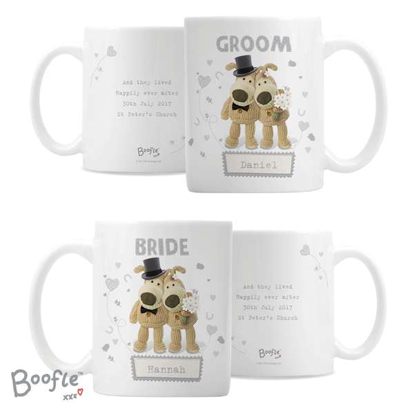 (image for) Personalised Boofle Wedding Couple Mug Set - Click Image to Close