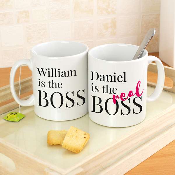 Modal Additional Images for Personalised The Real Boss Mug Set