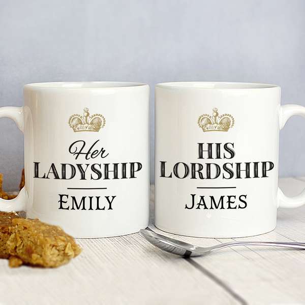 (image for) Personalised Ladyship and Lordship Mug Set