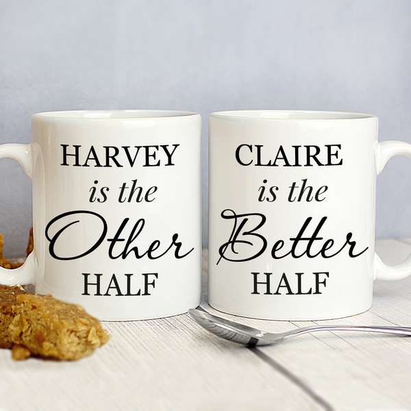 (image for) Personalised Other Half and Better Half Mug Set - Click Image to Close